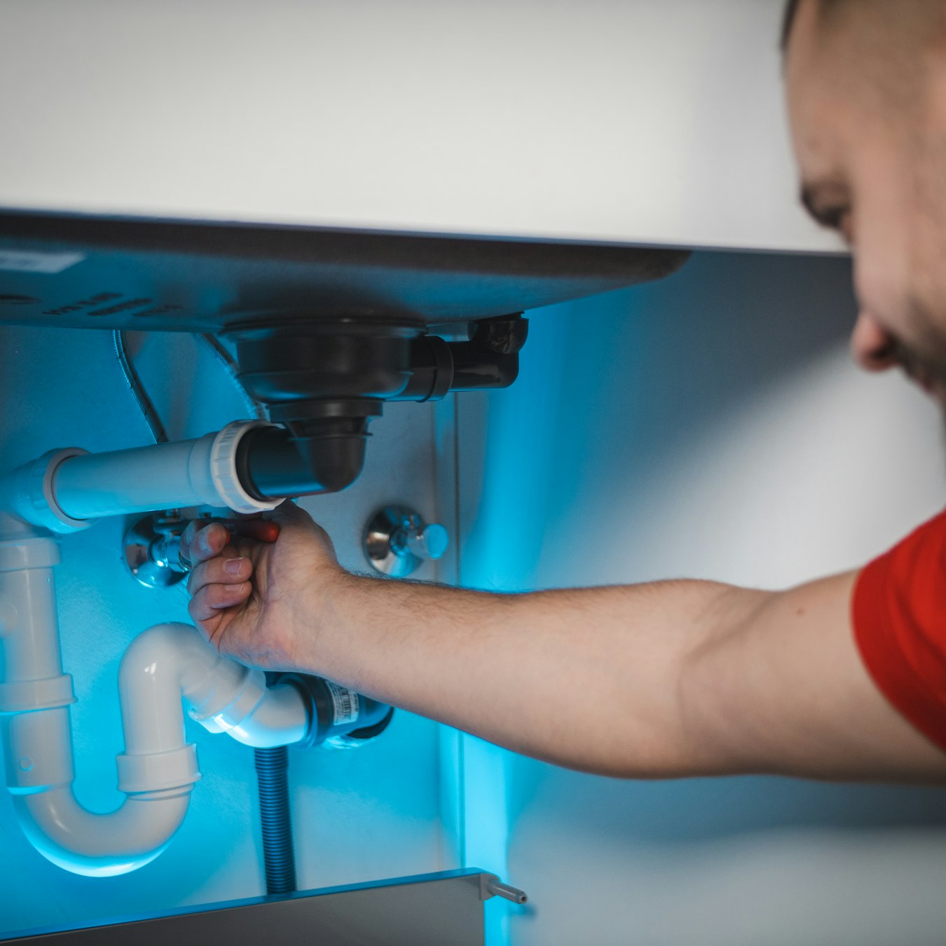 Mitchell Plumbing Pros licensed plumber on a service call in Mitchell, Ontario